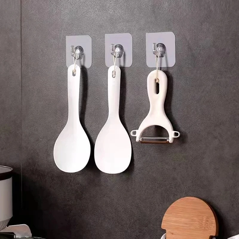 Clothes Hooks Key Storage Hanger Wall Door Rack Transparent Strong Self Adhesive for Kitchen Bathroom Organizers Gadget 10PCS
