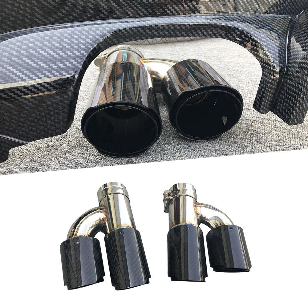 Carbon Fiber Look Exhaust Tips Stainless Steel Car Exhaust Muffler Tip Pipes For BMW F30 Car