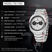 PAGANI DESIGN 2025 New Panda Dial Men Watches Luxury Quartz Watch For Men Japan VK63 Sport Chronograph Sapphire glass Wristwatch 6