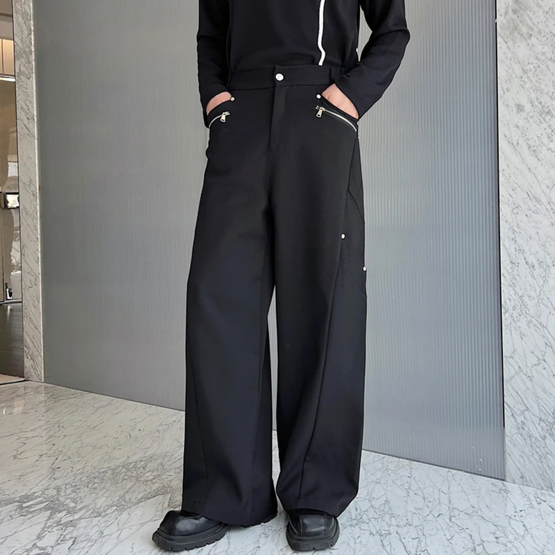 LUZHEN Korean Luxury Suit Pants Spring New Trend Men's Fashionable Splice Zipper Niche Design Casual Baggy Treousers 2adc7b