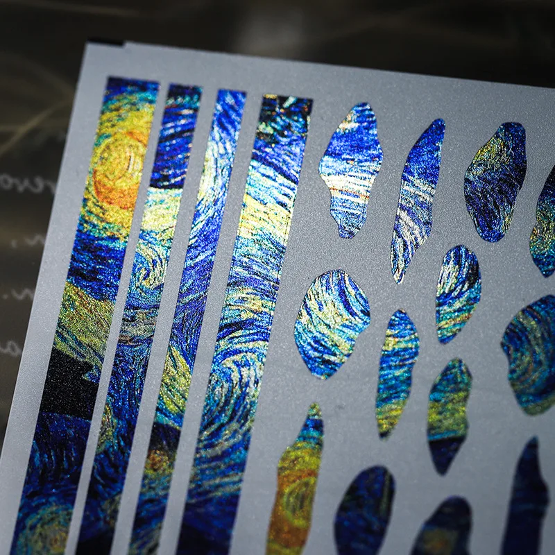 New Electroplated Metallic Luster 3D Nail Art Stickers The Starry Night Decals Silders For Nails Decoration Manicure Supplies