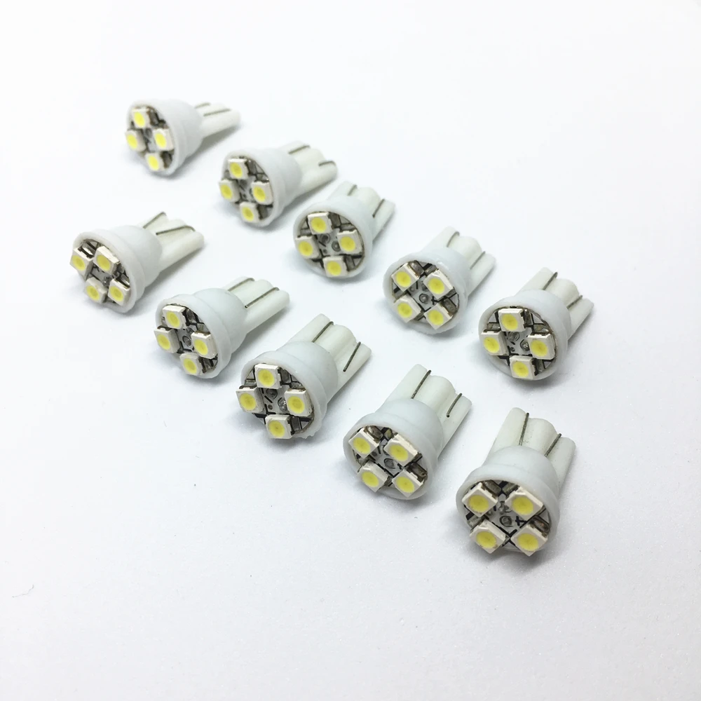 

100 шт., светодиодные лампы T10 led 194 W5W, 4 светодиода