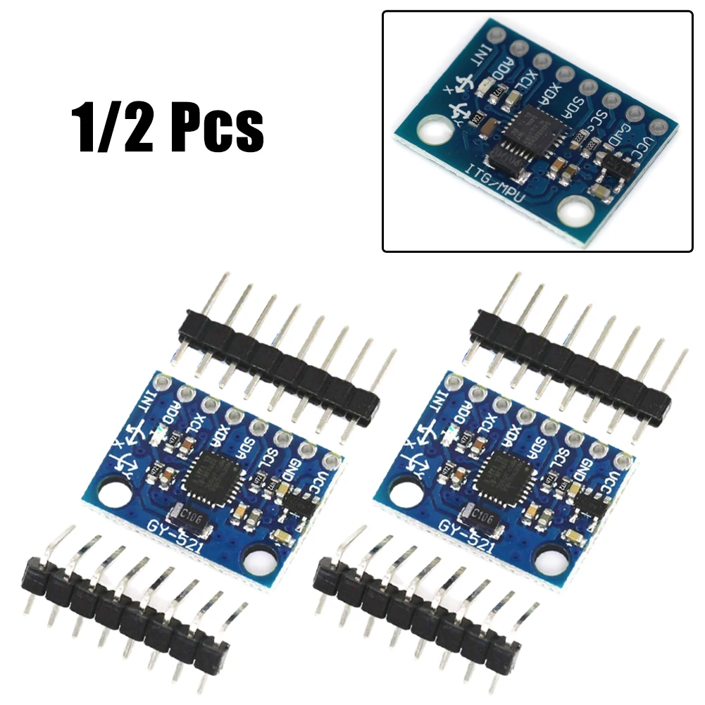 GY-521 MPU-6050 Module 3-axis Accelerometer Gyroscope 6DOF Module 16Bit 3-5V Sensor Modules Electrical Equipment