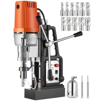 SucceBuy MD50 50mm Magnetic Drill Press Kit 1680W Electric Bench Drilling Machine 2900LBS Magnet with HSS Annular Cutter Bits 1