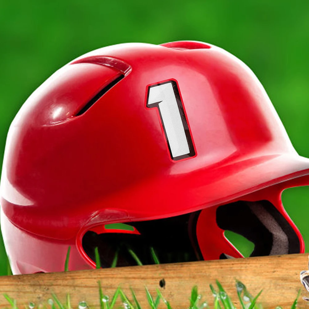 2 Sets Number Stickers Self Adhesive Reflective Film Durable Helmets Softball Football Baseball Suitable Daily Train