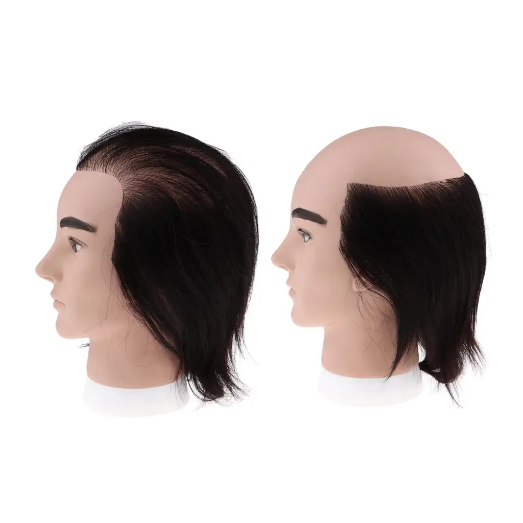 2pcs--male-head-reusable-cosmetology-hairdressing-training-weaving-head-black