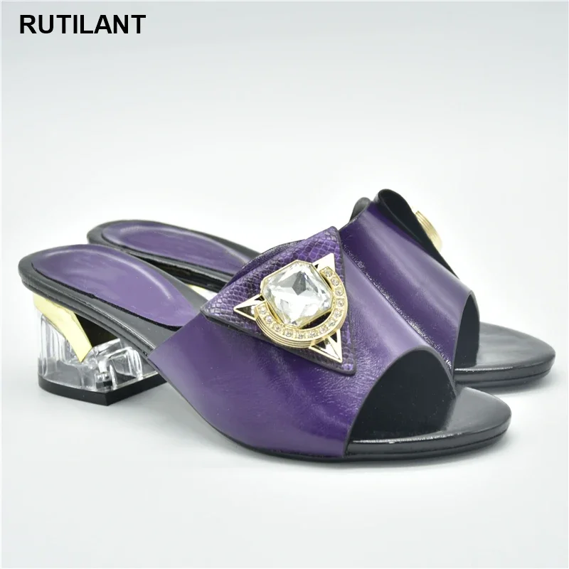 

Новые модные роскошные туфли, женские дизайнерские туфли в нигерийском стиле, свадебные туфли на среднем каблуке, женские сандалии на каблуке без застежки