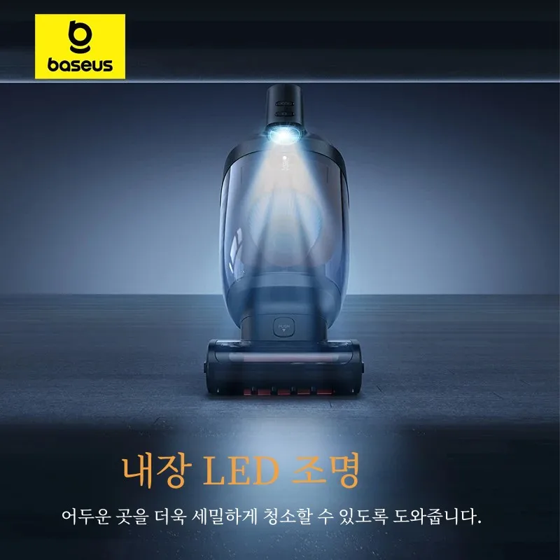 Baseus AP02 무선 자동차 진공 청소기, 반려동물 털 전동 롤러 브러시, 무선 휴대용 자동차 진공 청소기, LED 조명 포함