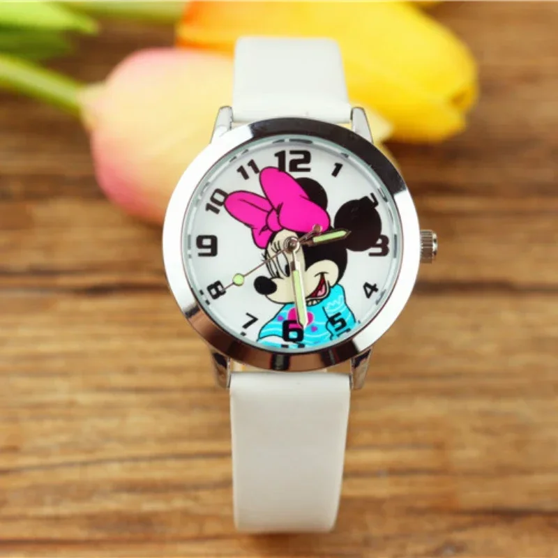 Disney Minnie Kids Watch Waterproof Cartoon Children Quartz Watches Womens Girls Time Machines Clock Birthday Gifts Top Brand 4