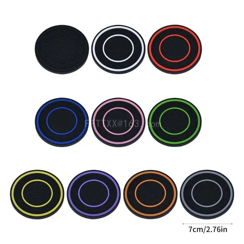 Car Water Cup Holder Pad Honeycomb Texture Embeded Non Slip Mat Universal Automotive Bottle Holder Insert Mat 2.75in