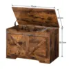HOOBRO Storage Chest Bench With Lid And Storage Space Retro Toy Box Organizer With U-Shaped Cut-Out Pull Safety Hinge Wooden 6