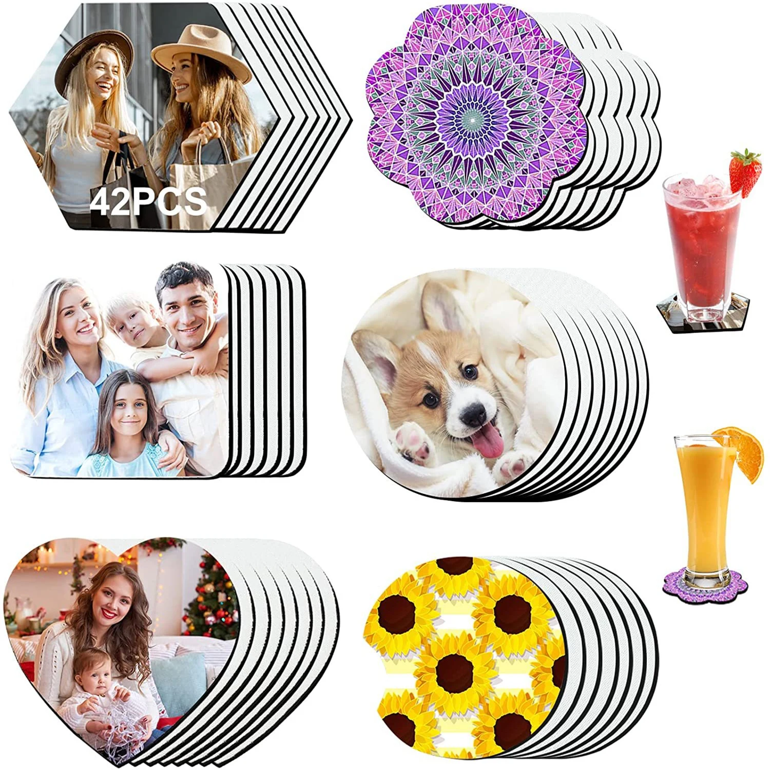 50Pcs Sublimation Car Coasters Blanks,For DIY Crafts Car Cup Coasters  Painting Project Sublimation Accessories - AliExpress