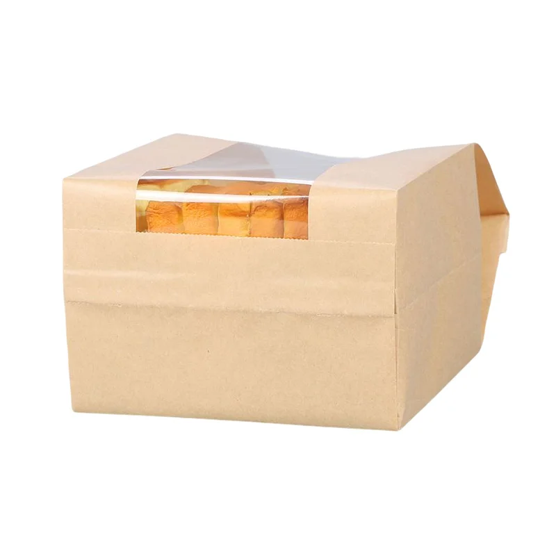 50PCS Kraft Paper Bakery Bags with Clear Window, Toast Sandwich Cookie Biscuit Candy Pa... - SKU KPBB1007 - UGI Packaging