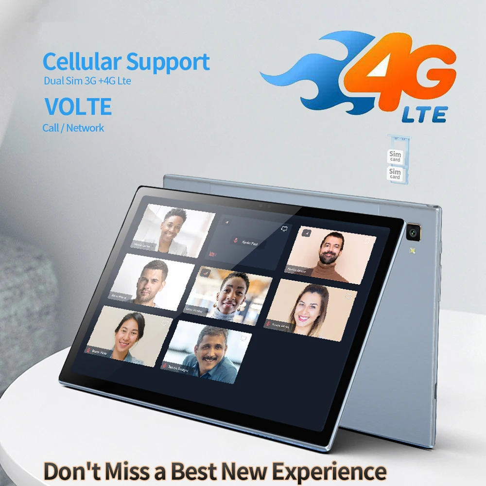 2024 New 10.1 Inch Tablet Pc Octa Core 8GB RAM 256GB ROM 4G LTE Phone Call Tablets Dual Card Dual 5G WiFi Tablette Google Play 3