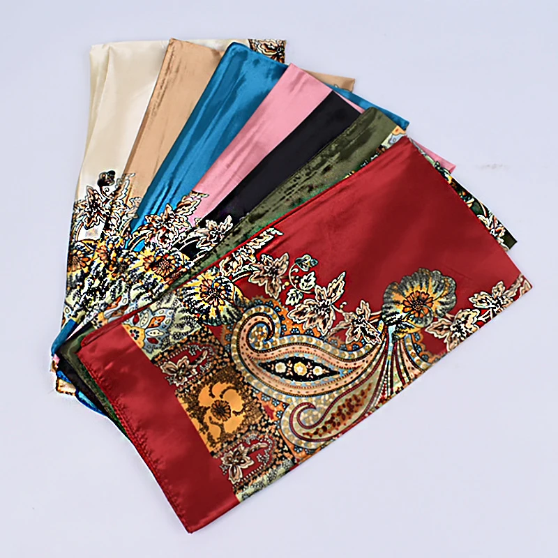90*90CM Shawls Fashion Beach Sunscreen Silk Scarves Europe And America Kerchief Popular Print Square Bandannas