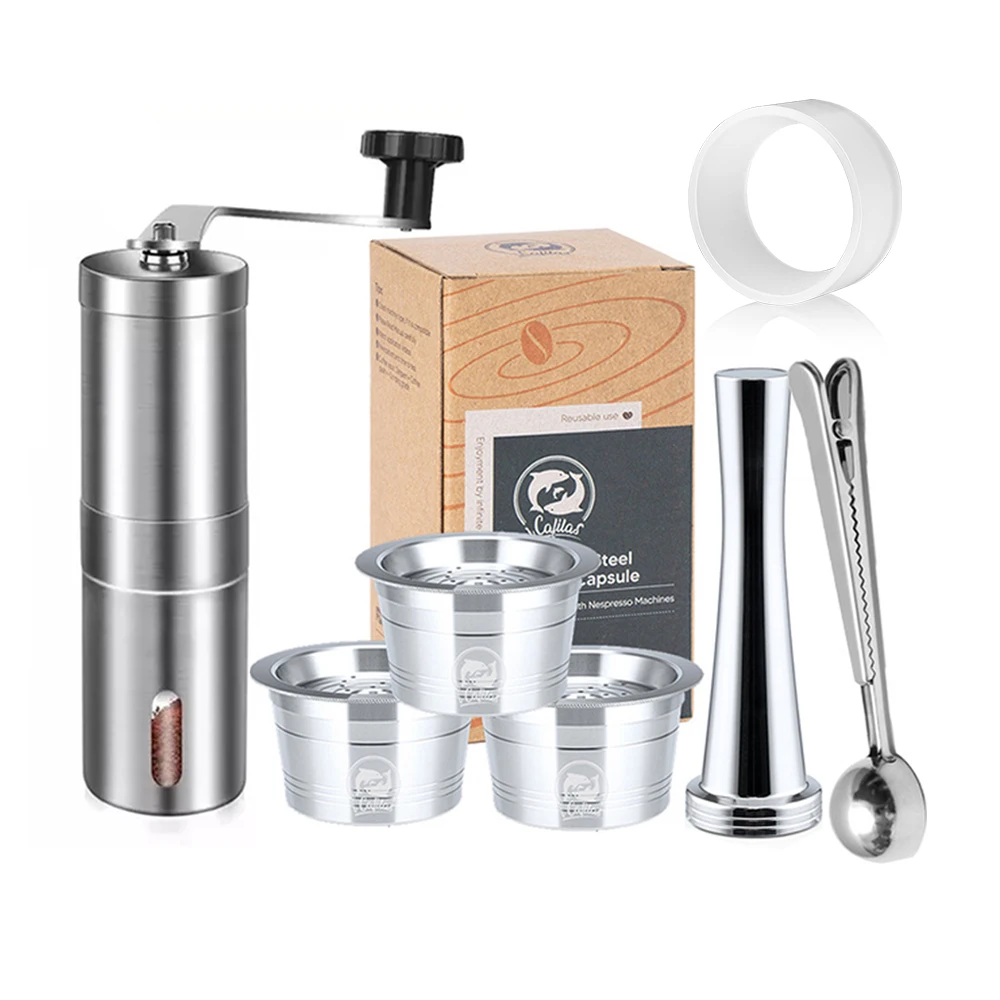 Stainless Steel Refillable Reusable Coffee Capsule Pod for Three Heart