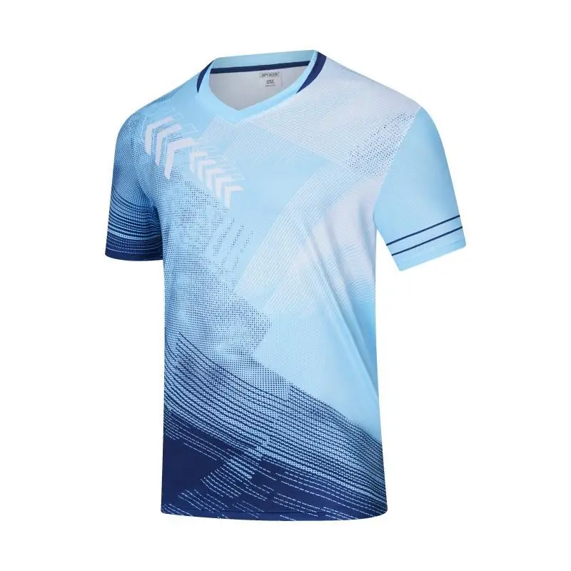 Summer Sports T-shirt Men Sports Short Sleeved Round Neck T-shirt Fashion Table Tennis Clothing Boy Breathable Sport
