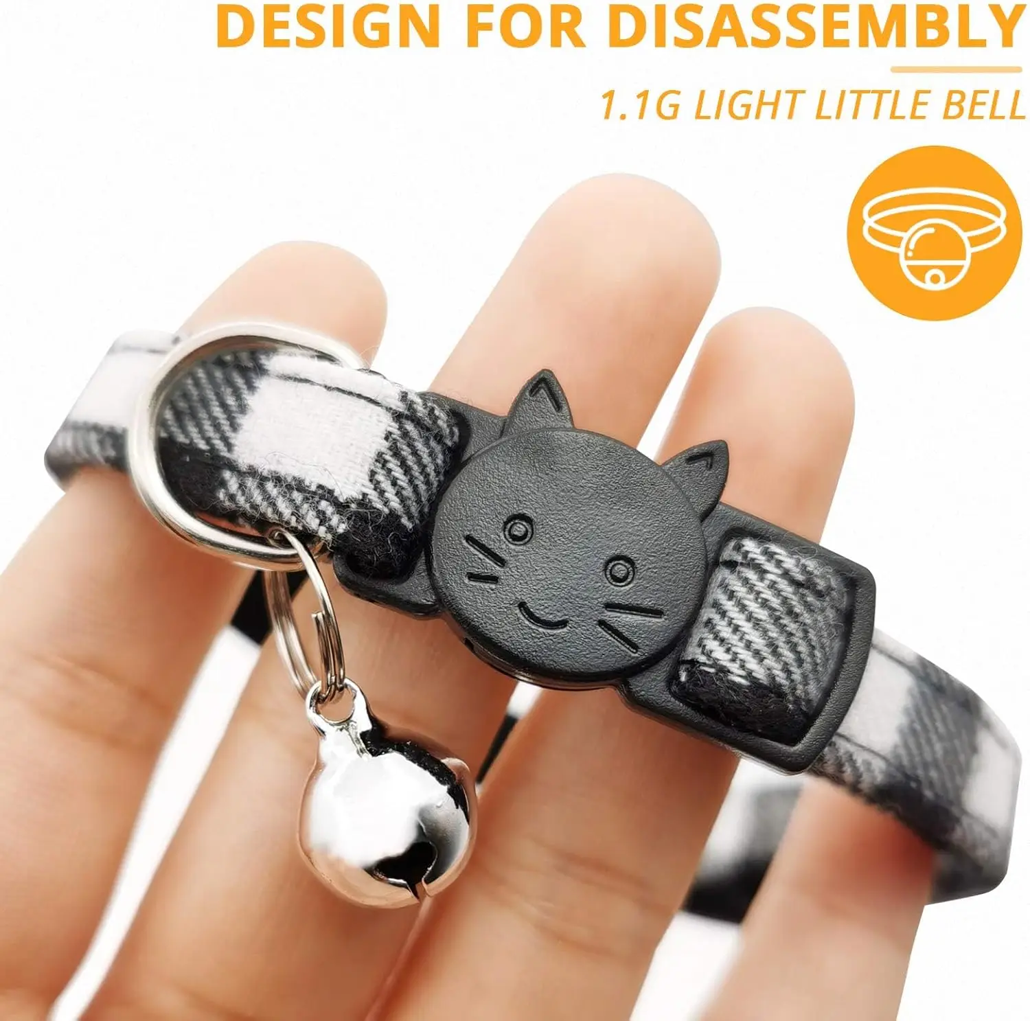Cat Collar with Bell – Adjustable Breakaway Nylon Kitty Collar with Plastic Buckle