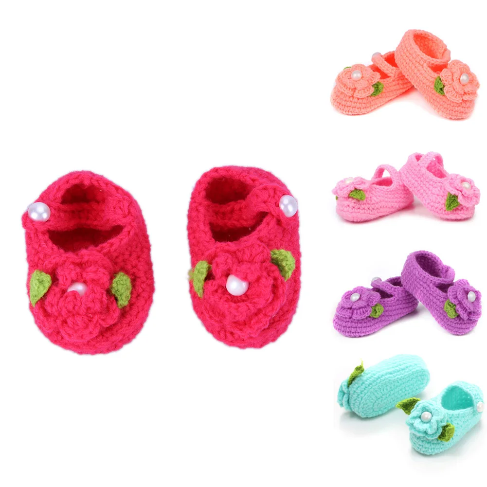 Handmade Newborn by Infant Boys Girls Crochet Knit Toddler Shoes 3