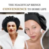 Women Satin Bonnet Hair Bonnet for Sleeping Hair Care Silk Bonnets Solid Wide-brimmed Sleeping Hat with Elastic Soft Band 5