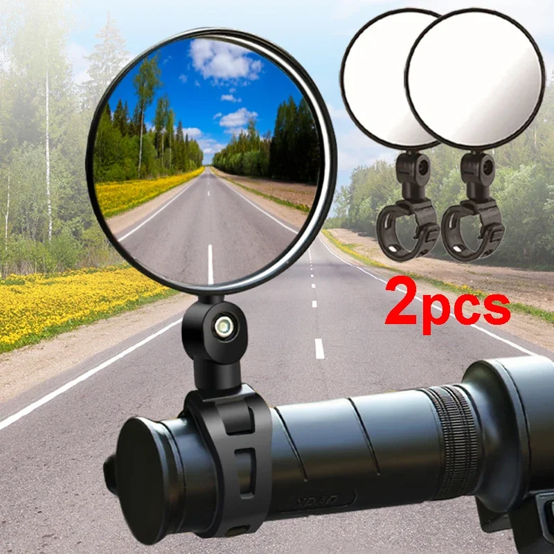 motorcycle mirror motorcycle mirrors bicycle mirror 1/2pcs Rearview Mirrors Bicycle Motorcycle Handlebar Mount 360 Rotation Adjustable Wide Angle Modified Convex Mirror Reflector