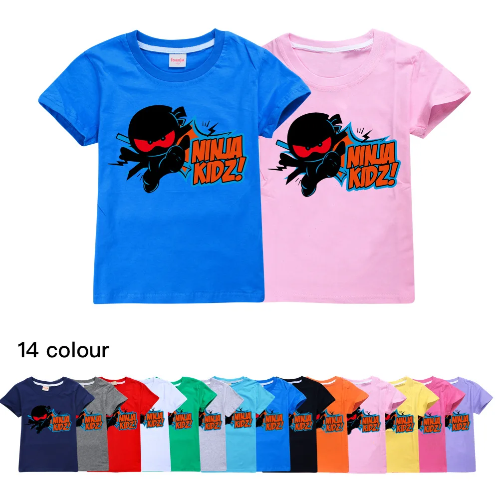 

NINJA KIDZ Toddler Girl Summer Clothes 2021 Teen Girls Clothing Cotton Boys Tshirt Boutique Kids Clothing O-Neck Boys Tops Shirt