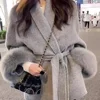 High End Double-sided Wool Strapping Real Wool Fur Coat Women's Removable Cuffs Fox Fur Temperament Cashmere Short Jacket 2