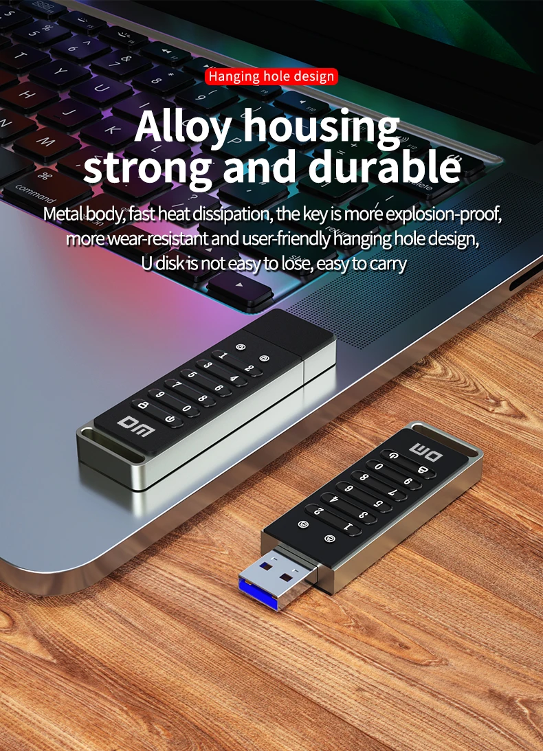 clé usb cryptée dm clé usb sécurisée par mot de prise en charge du disque fonction de verrouillage usb