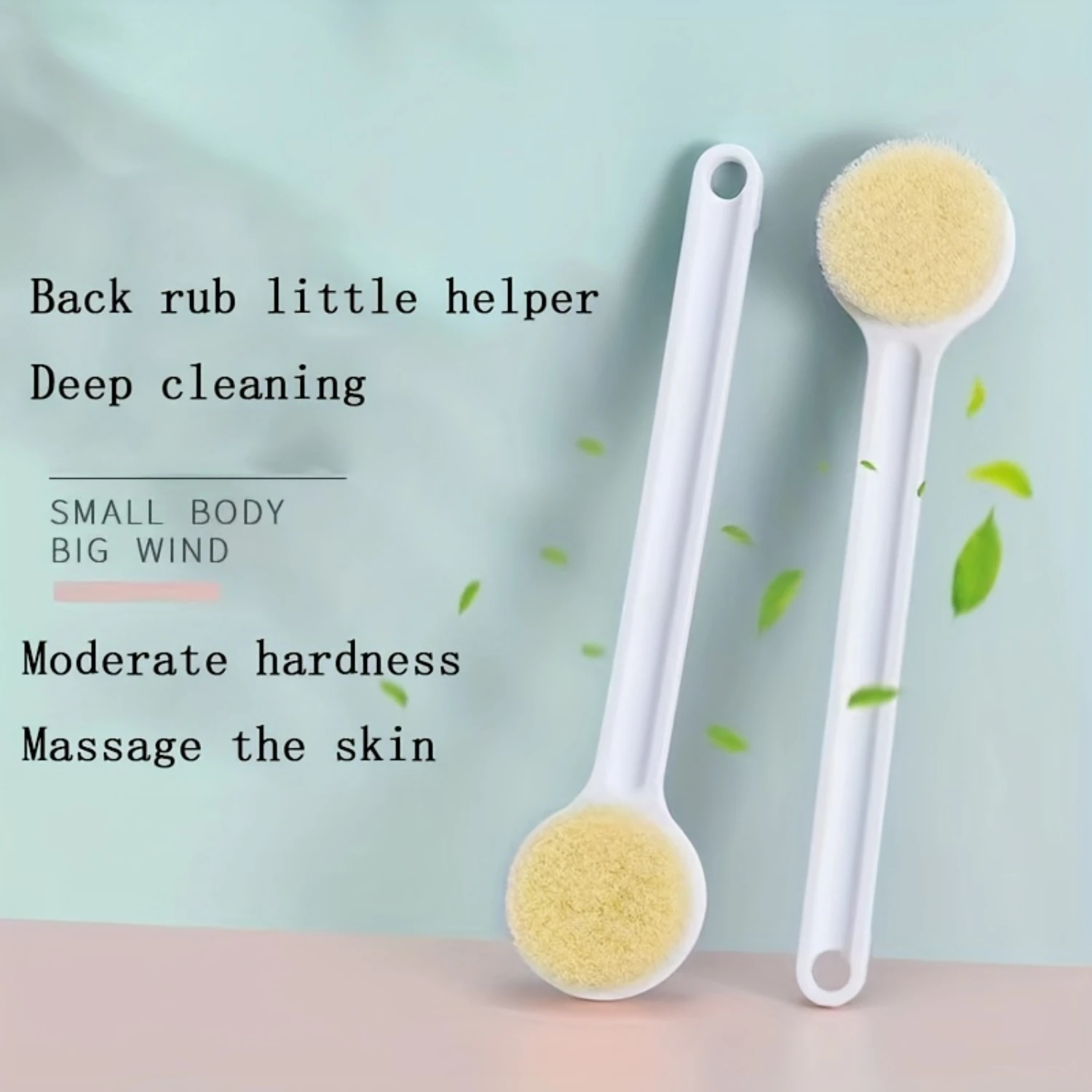 Long Handle Bath Brush Set-Exfoliating Back Scrubber for Shower, Easy Reach & Comfort Grip