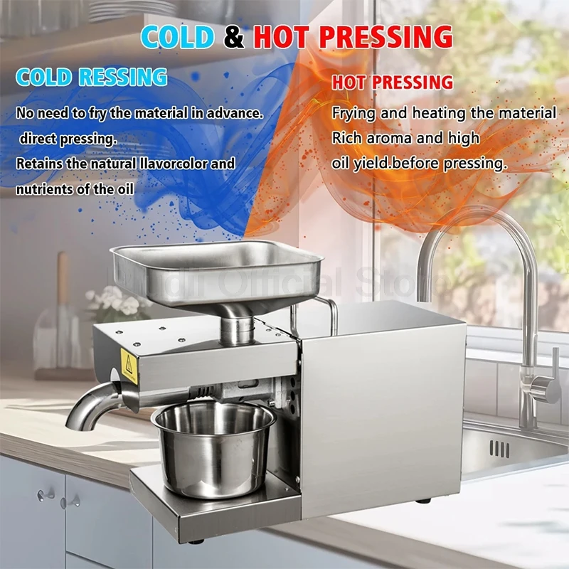 1500W 110V/220V Automatic Cold Press Oil Machine Oil Cold and Hot Press Machine Sunflower Seeds Extractor