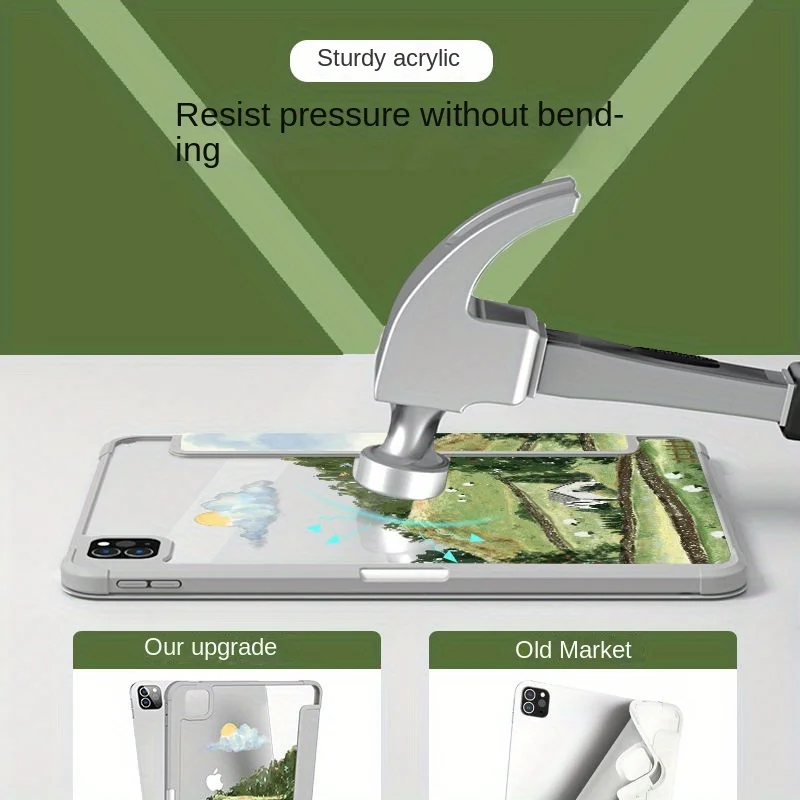 Sleek Triple Fold PU Acrylic Cover