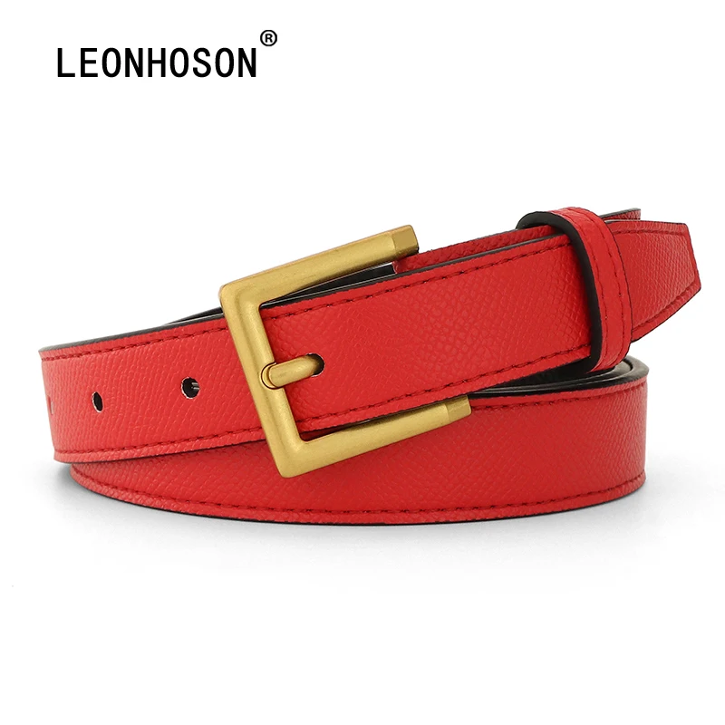 Designer Upscale Elegant Women Yellow Square Pin Buckle Lady Belts Genuine Leather Luxury Famous Brand Fashion Corset Waistband