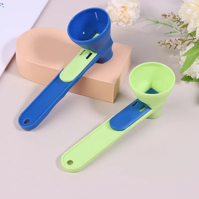 Long-Handle Reusable Coffee Scoop Funnel with Sliding Design Measuring Spoon for Powder & Coffee-Kitchen Gadgets measuring spoon set