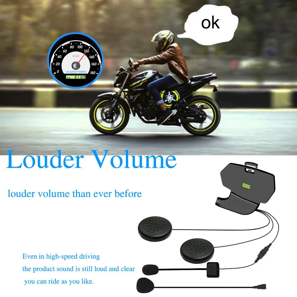 WAYXIN R5 Motorcycle Intercom Helmet Headsets FM Radio, BT5.0 Communication  Interphone Intercomunicador Moto, Waterproof 2 Rider