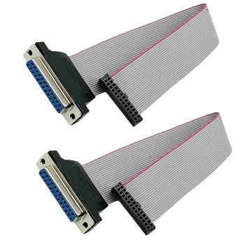 Wire Flat Ribbon Cable DB25 Female To FC-26 Female Connector For LCD Monitors, Connecting Circuit Boards, Computers. Durable 1