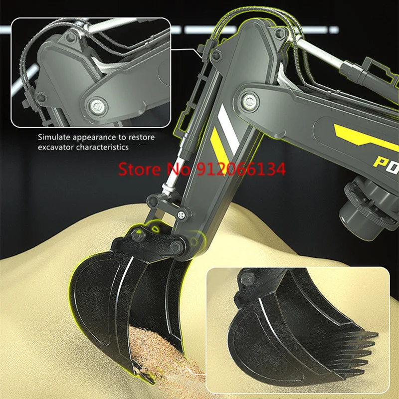 Projection Smoke Remote Control Excavator Watch Remote Control Dual Mode Alloy RC Excavator Auto Demo Engineering Truck Vehicle 3