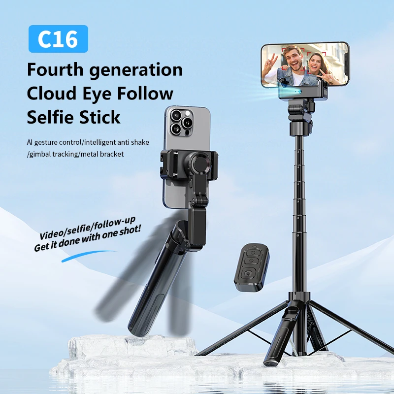 FANGTUOSI AI face tracking Tripod for Smartphone Stabilizer 360 Auto Rotation Follow Gimbal with Remote Selfie tripod For Vlog