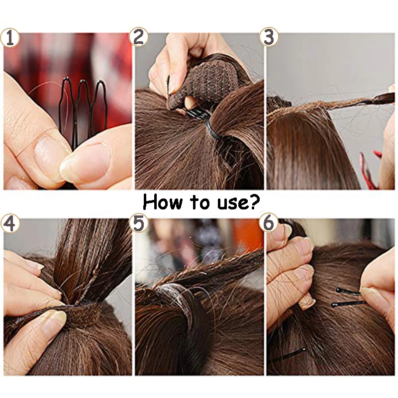 AOSI Straight Clip In Hair Tail False Hair 24" Ponytail Hairpiece With Hairpins Synthetic Pony Tail Extensions For Women