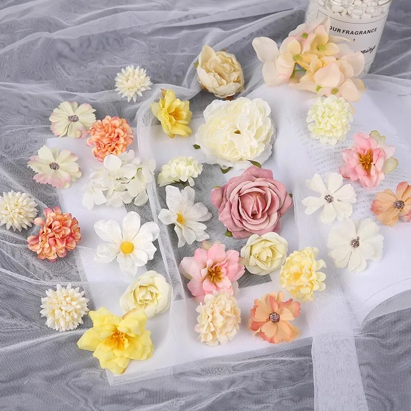 1Bag Rose Artificial Flowers Mixed Fake Flower Garden Wedding Decoration Party Home Room Decor Craft DIY Wreath Gift Accessories