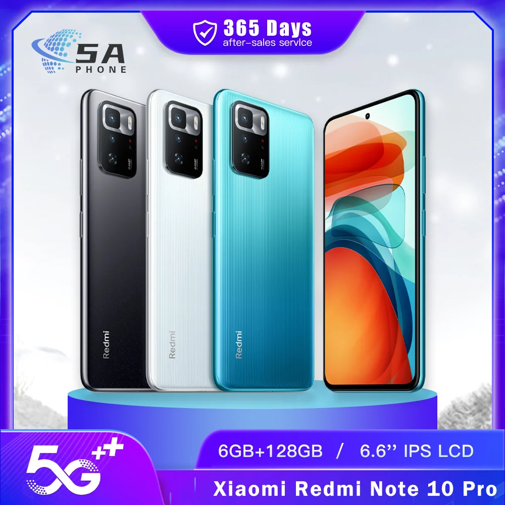 Xiaomi Redmi Note 10 Pro 128GB 6GB Ram GSM Unlocked - Onyx Gray