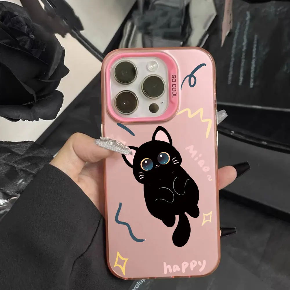 Silvery Fashion Cute Cat Protective Phone Case Cover