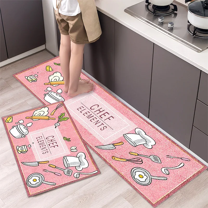 thumbnail image 1 of Alfombra de cocina antideslizante moderna para el hogar, alfombra suave de dibujos animados simple a la moda, alfombra de baño de tira larga, felpudo de entrada lavable y duradero, 1 of 5