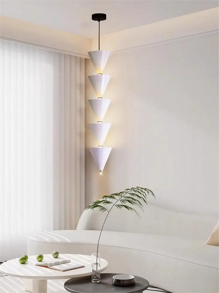 Scandinavian Simple Style Bedroom Bedside Long Line Chandelier Designer Creative Personality Ceiling Chandelier Study Room Light