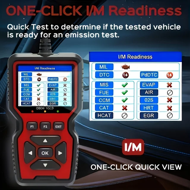 V519 Professional Obd2 Scanner - Usb-Powered Car Diagnostic Tool with Real-Time Data Stream, Full-Featured Obd Ii Testing (I/M Ready, Bod2/Eobd), Clears Engine Fault Lights, Reads/Erases Codes for Most Vehicles, Car Maintenance, Ergonomic Design, Durable Plastic Casing 5