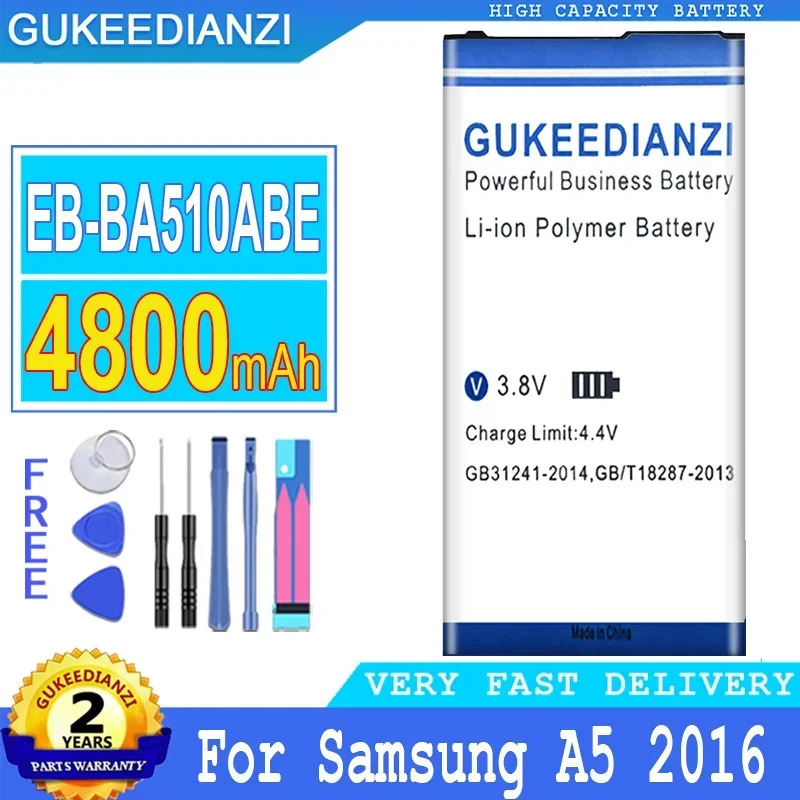 

4800mAh GUKEEDIANZI Battery EB-BA510ABE for Samsung Galaxy EB-BA510ABE A510 SM-A510F A5100 A5 A51 2016 Edition