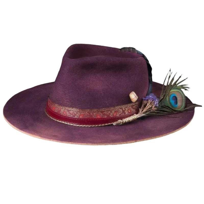 

Distress Cowboy Hat Adult Stage Performances Hat Wool Hat Party Fedoras
