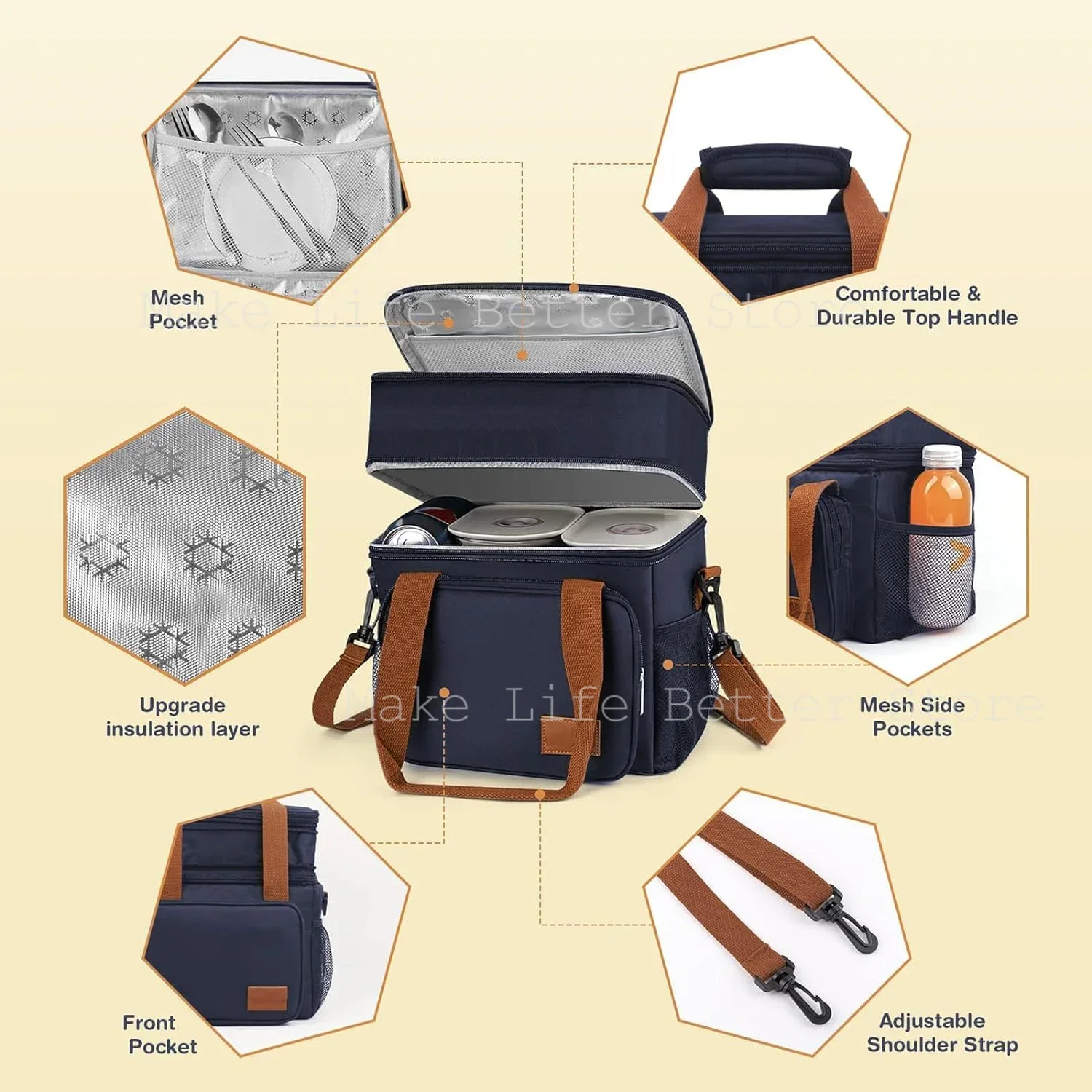 Cooler Bag Leak Proof Lunch Backpack Waterproof Thermal Lunch Bag Keep Warm Thermal Fridge Backpack Camping Meal