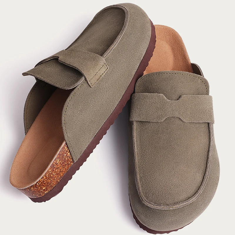 Pallene Clogs For Women New Cork Slippers Unisex Classic Cork Sandals Fashion Cow Suede Clogs Mules Men Outdoor Beach Slippers 3