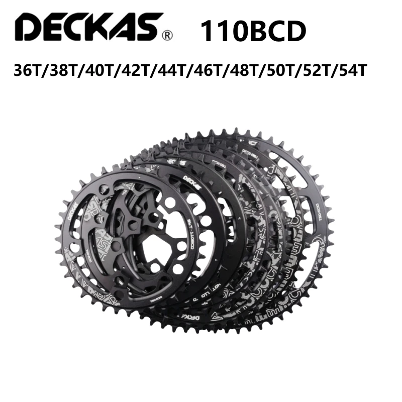 

Deckas 110BCD Chainring 5 Claws Chainring 36T 38T 40T 42T 44T 46T 48T 50T 52T 54T Single Chainring For Road Bike Riding Parts