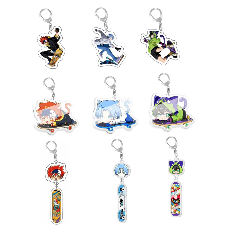 SK8 Reki Chinen Miya Anime Keychain Cartoon Plastic Keyrings Bag Tag Cos Accessory anime keychain
